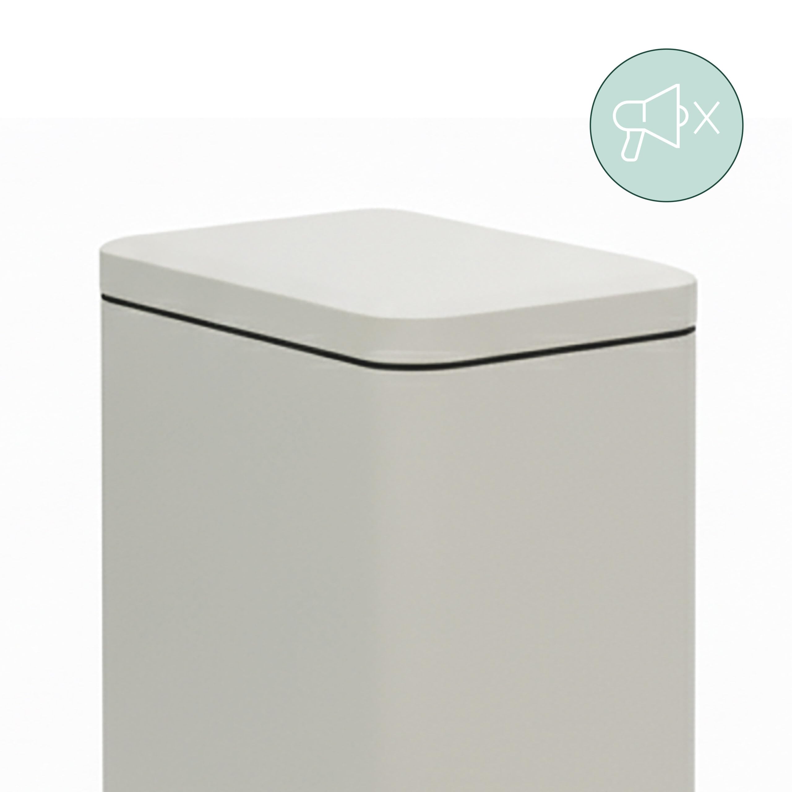 Relaxdays Cubo de Basura de 10L, Pedal, Cierre Suave, extraíble, 36x16x30cm, Beige Mate para Cocina y baño