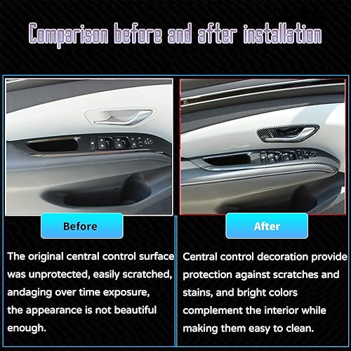 Miniatura 2 de Bmolpt Accesorios interiores personalizados para Hyundai Santa Cruz 2022 2023 ABS cubierta de consola central de cubierta de ventana de ventana de