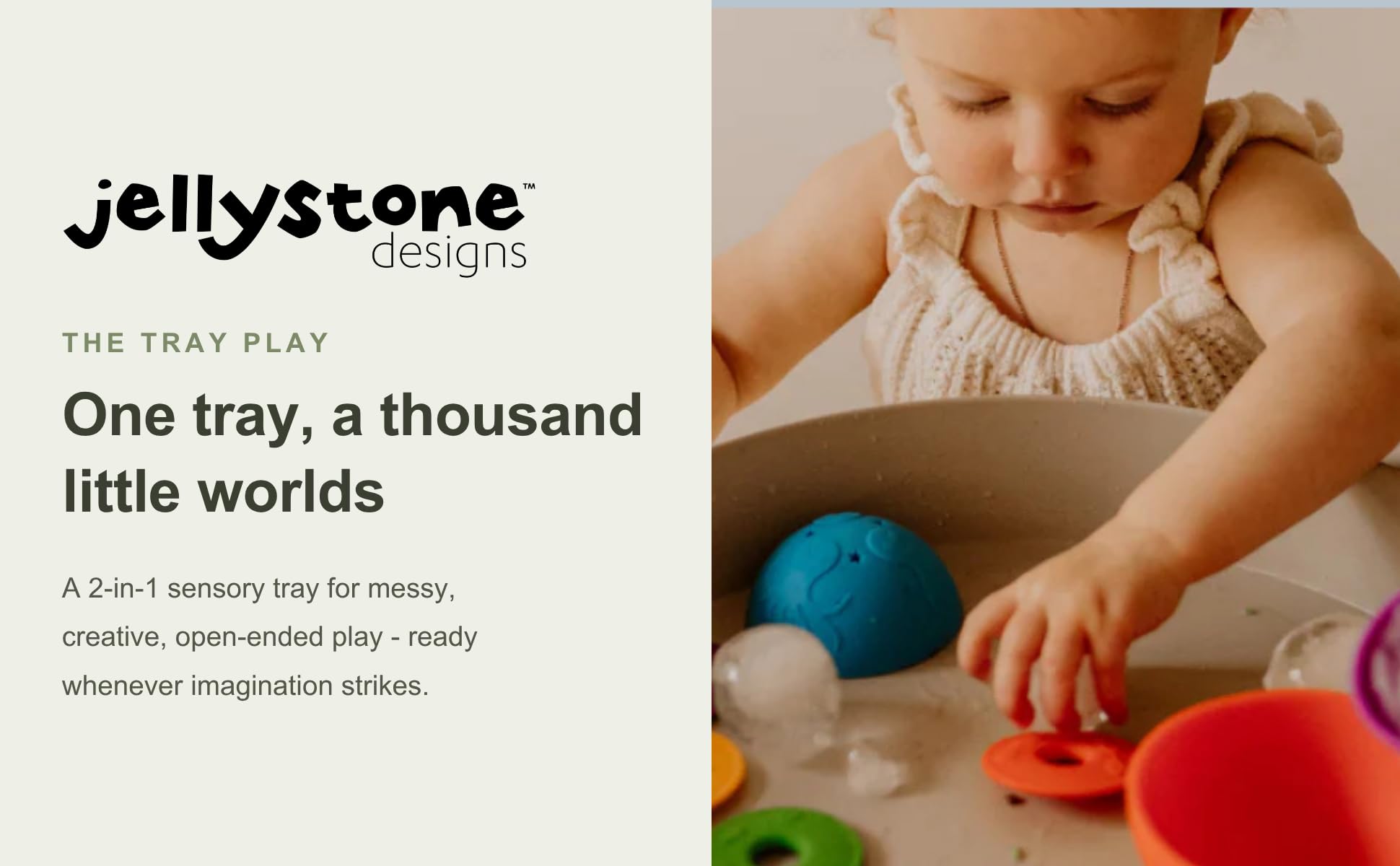 Jellystone Designs Taca sensoryczna dla dzieci – silikonowa taca sensoryczna do sortowania, zabawy dotykowej, zajęć edukacyjnych, zabawek podróżnych, liliowa