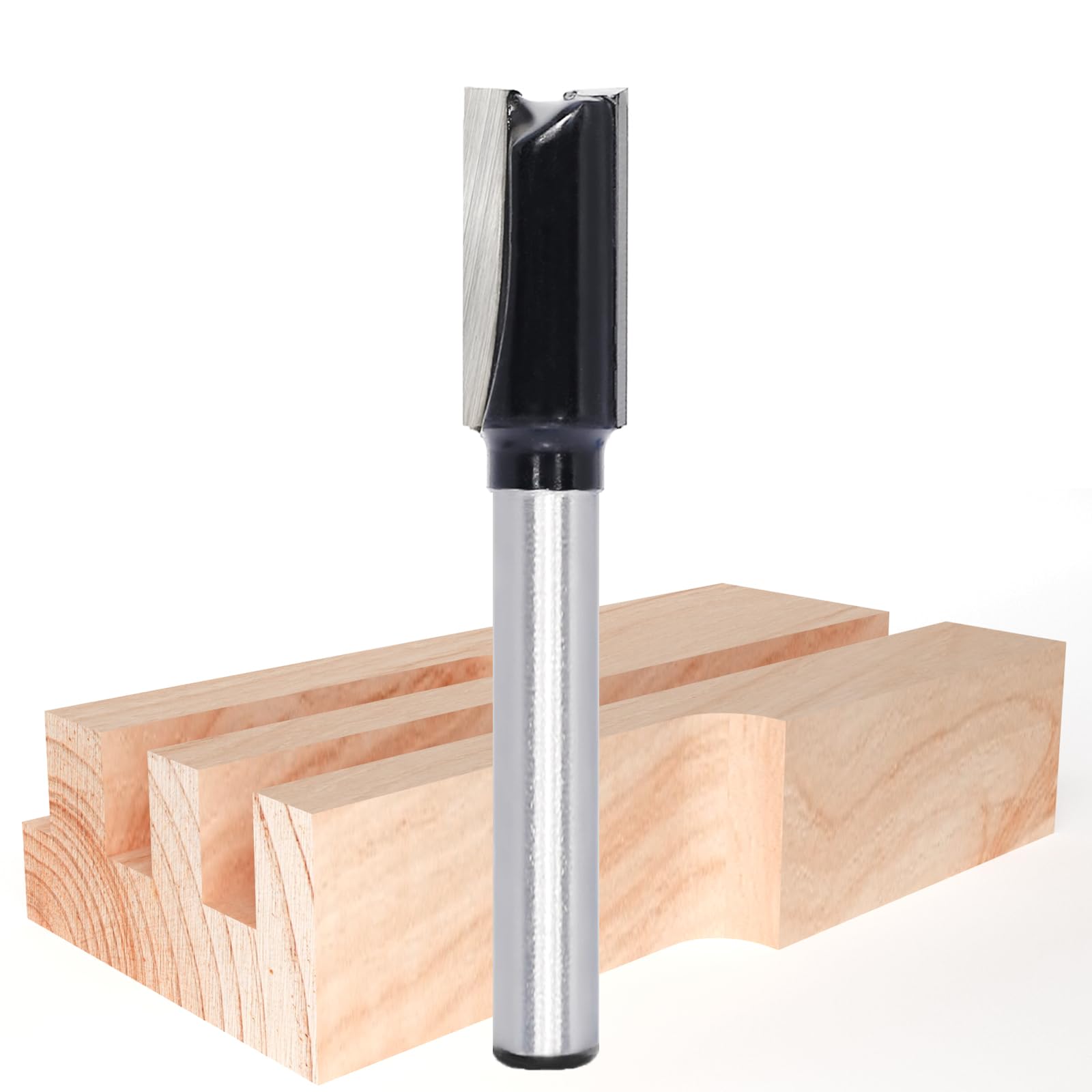 Akylin Straight Two Flute Router Cutter Bit, 1/4 Inch Shank Tungsten Carbide Router Cutter