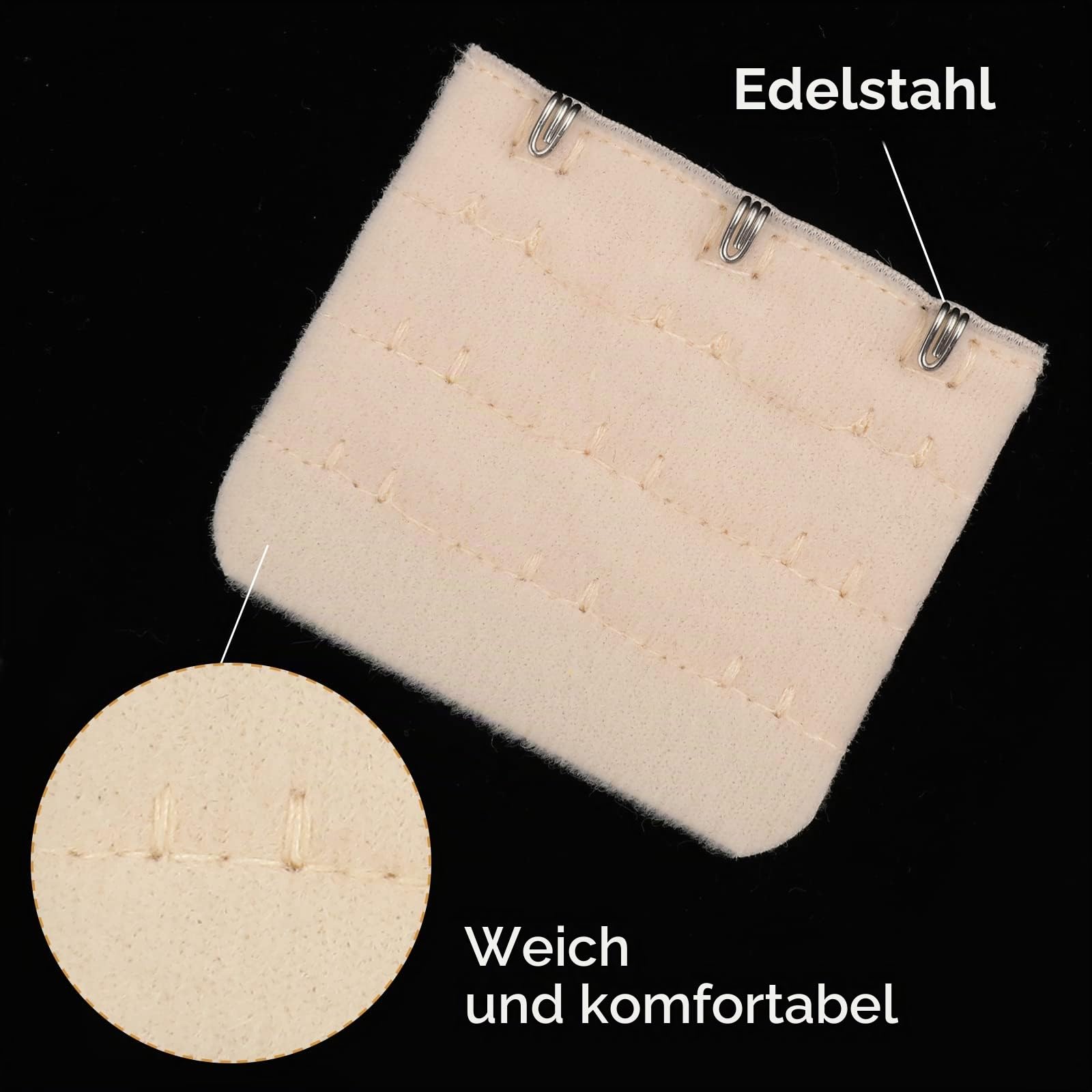 Lusofie 9 Stück BH Verlängerung 2 Haken 3 Haken 4 Haken BH Verschluss Verlängerung Weicher Bequemer BH Erweiterung Rückenclip BH Schnallen Set Schwarz Weiß Hautton