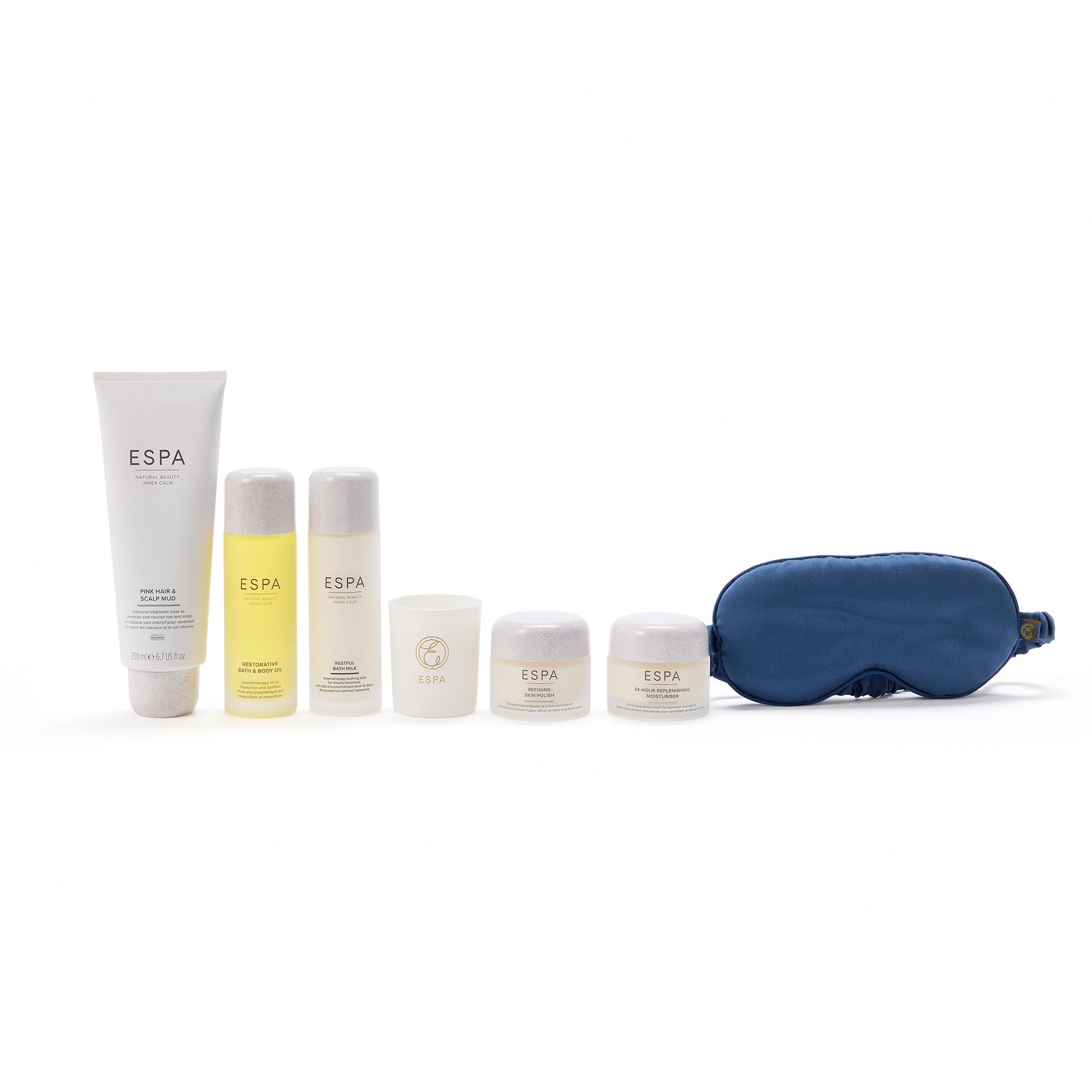 ESPA Experience Collection | Luxury Spa Gift Set Includes 7 Items Worth $418 | Cleanser, Exfoliator, Moisturiser, Hair Mask, Body Oil, Candle, Silk Eye Mask & Reusable Vanity Case