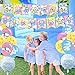 Cinnamoroll Birthday Party Decoration, Cinnamoroll Include Kawaii Cartoon Theme Birthday Banner, Cake Topper, Latex Balloons, Foil Ballons for Kids Birthday Party Supplies, Baby Shower