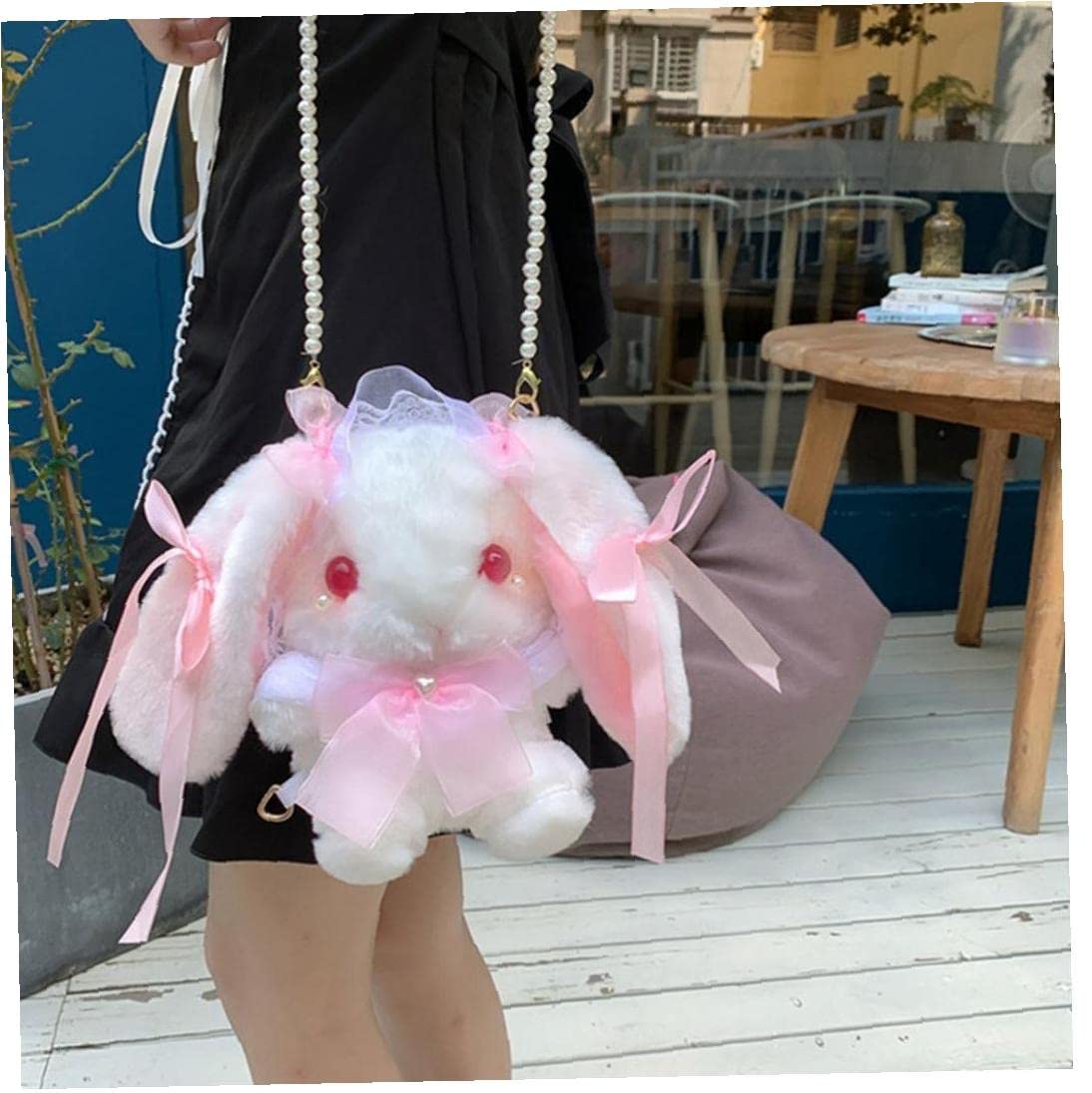 フリルバッグ ポーチ 2点セット ビッグコラコラ ジョリーフルール 黒 うさぎ フリルバッグ ポーチ 2点セット ビッグコラコラ ジョリーフルール 黒