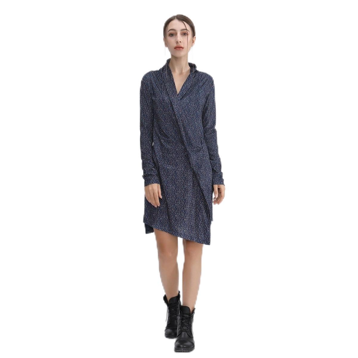 Robe courte en velours drapé devant liberty qui sublime la silhouette - 2