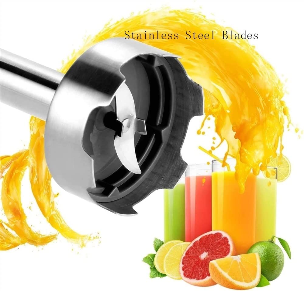 Blender ręczny zanurzeniowy, blender ręczny ze stali nierdzewnej, 4-w-1 mikser ręczny, blender ręczny kuchenny do zup, koktajli, przecierów, jedzenia dla niemowląt