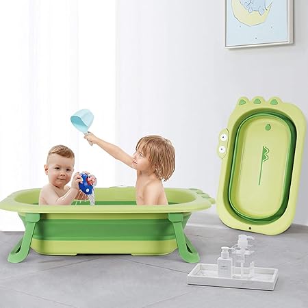 Amazon ベビーバス Beberoad 折りたたみ式 赤ちゃんお風呂 安全 コンパクト 子供用風呂 赤ちゃん用 収納容易 滑り止め設計 ベビー用 浴槽 グリーン ベビーバス ベビー マタニティ 通販