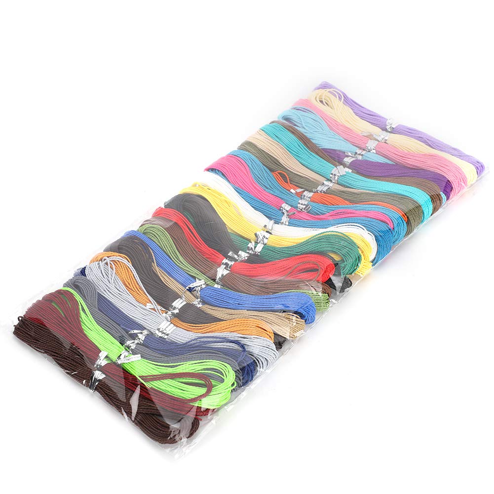 Jelquix 1mm Diameter Waxed Cord, Flexible Polyester String for Crafting and Jewelry Making, 30 Bright Colors, 10m Each