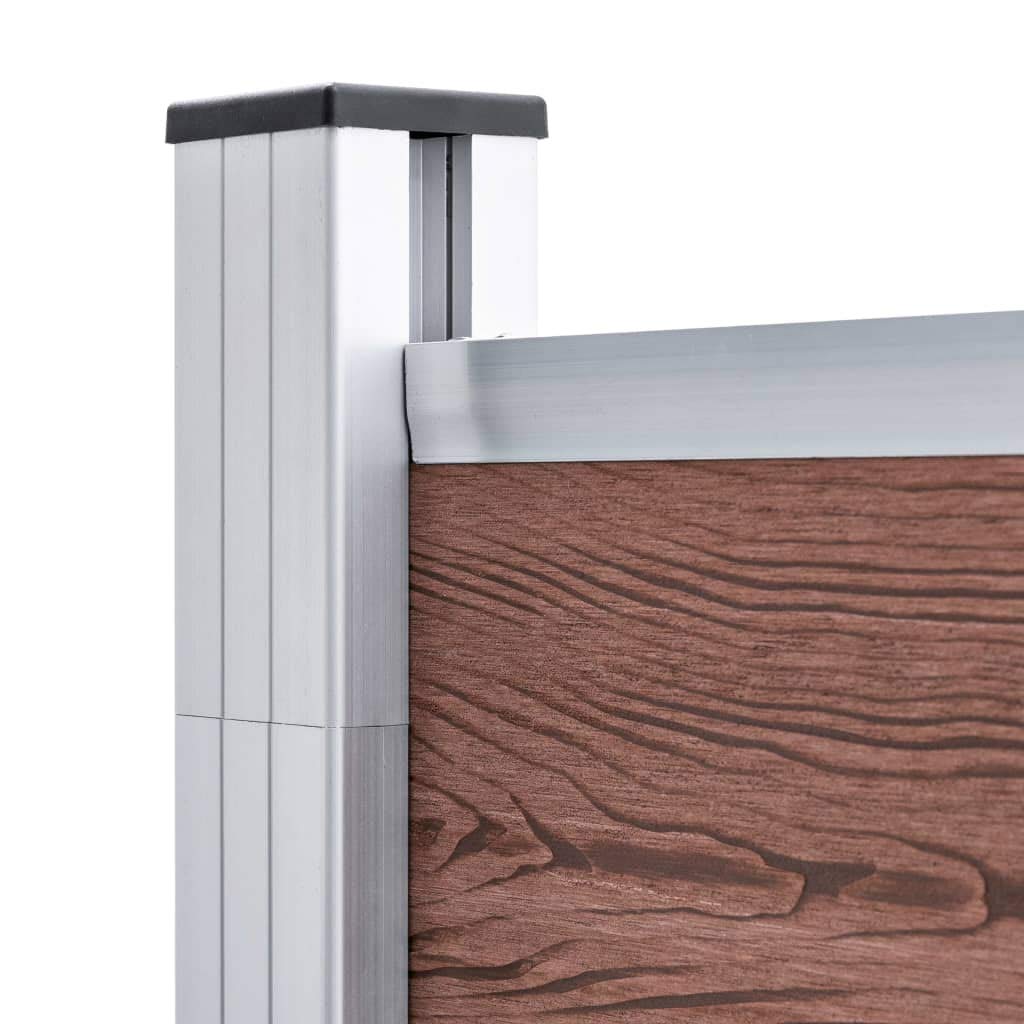 vidaXL Pannelli Recinzione 8 Quadrati 1 Inclinato 1484x186cm Marrone