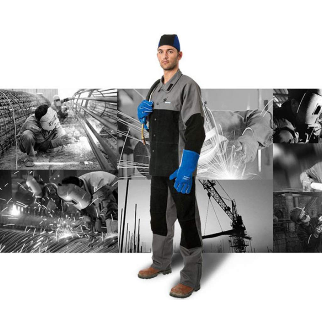 B Baosity Schweißerjacke Schweißerschutzjacke Arbeitsjacke Arbeitskleidung Berufsbekleidung, robust/entflammbar/flammfest - XL