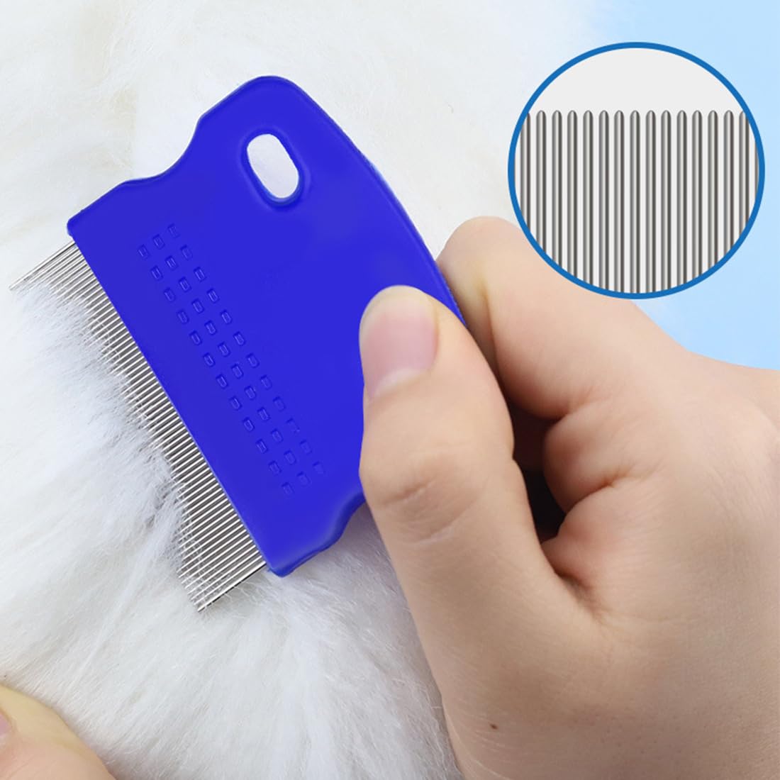 Peignes anti-puces, 3 Pièces peignes anti puces pour chats et chiens, peigne de toilettage pour animaux outil d'épilation, peigne, pour chiots et chatons, Peigne Poux Bleu à Dents Fines