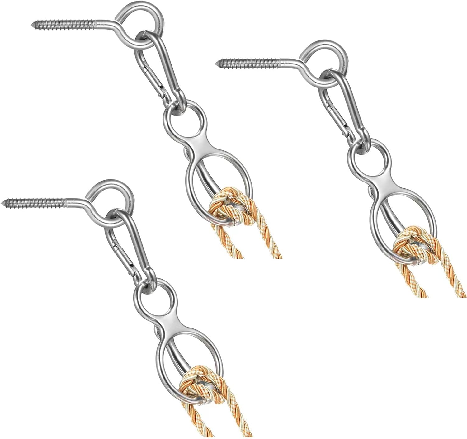 venshun 3Pcs Horse Tie Ring Stainless Steel Safe Horse tack and Supplies Horse