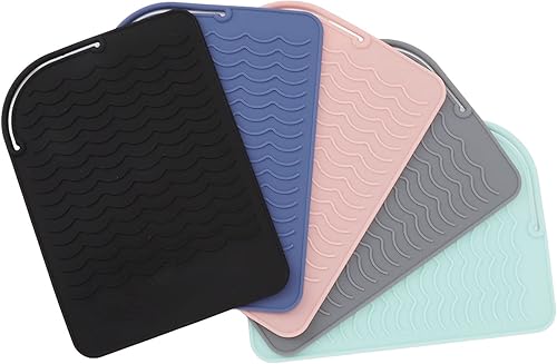 Miniatura 9 de Fydun 5-Pack Heat Resistant Silicone Mat Bag for Curling Irons Hair Straighteners Wide Range of Uses