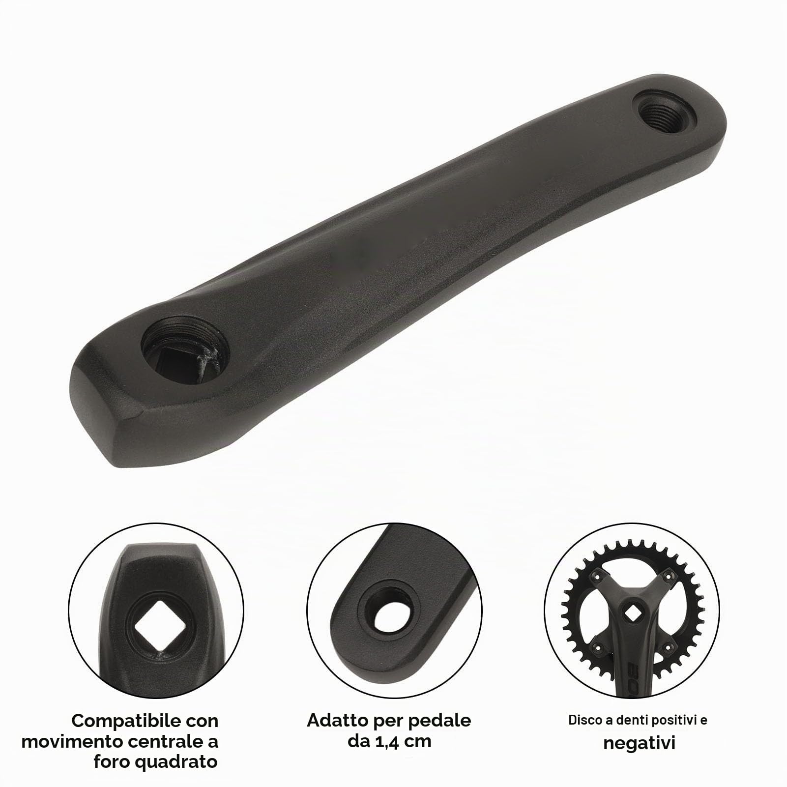 BuyWeek Guarnitura per Mountain Bike, 104 BCD 36T Guarnitura Quadrata con Foro Negativi Positivi Guarnitura Single Speed per la Modifica della velocità 7‑12