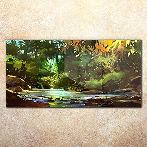 Photo salon chambre jungle forest 140x70cm pour masquer un mur vide