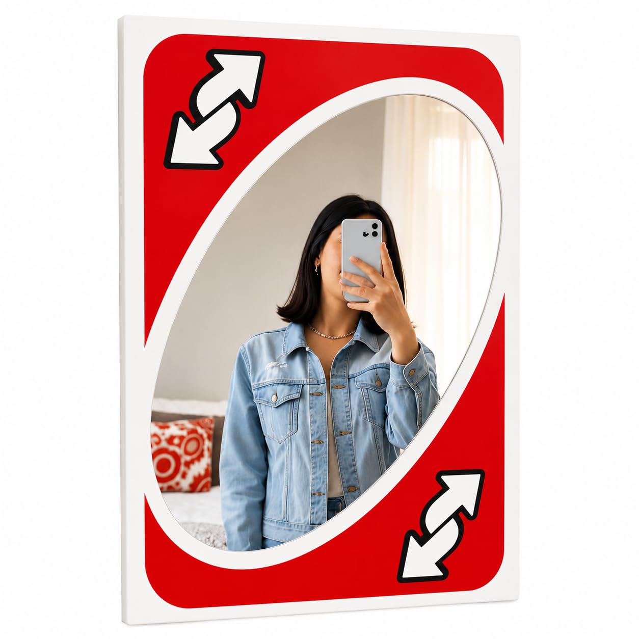 Reverse Card Style Wall Mirror 30x45 cm | Gaming Inspired Decor, Selfie Mirror, Wall Mount, Rectangular Shape, Bedroom & Living Room-image-27