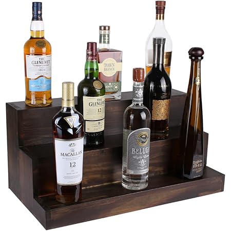 Amazon.com: Acrylic Bottle Holder | Wine Display Riser | 9 Bottles, 3 ...