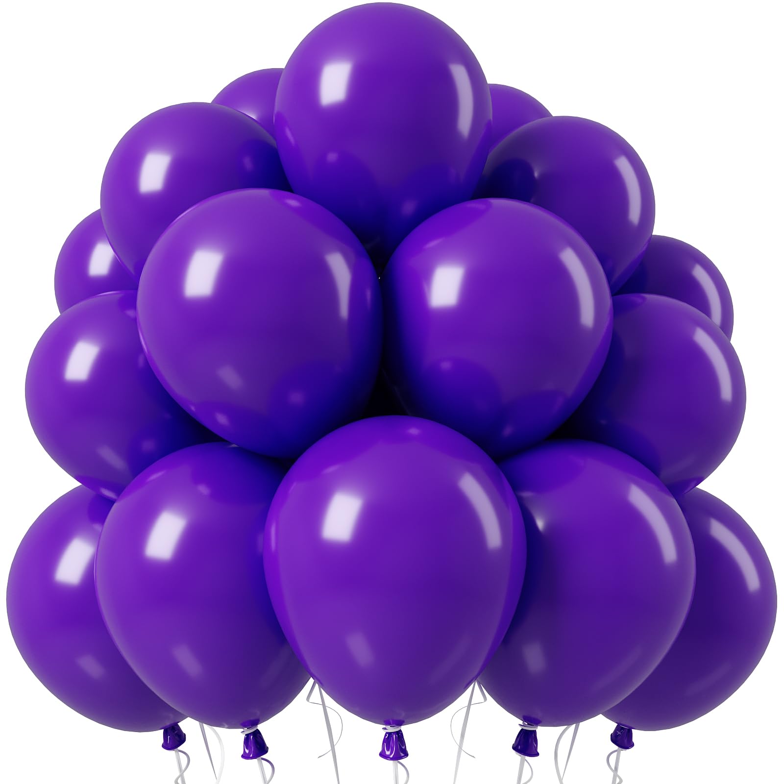 Jobkoo Purple Balloons 12 Inch, 50Pcs Dark Royal Purple Latex Balloon — image 1