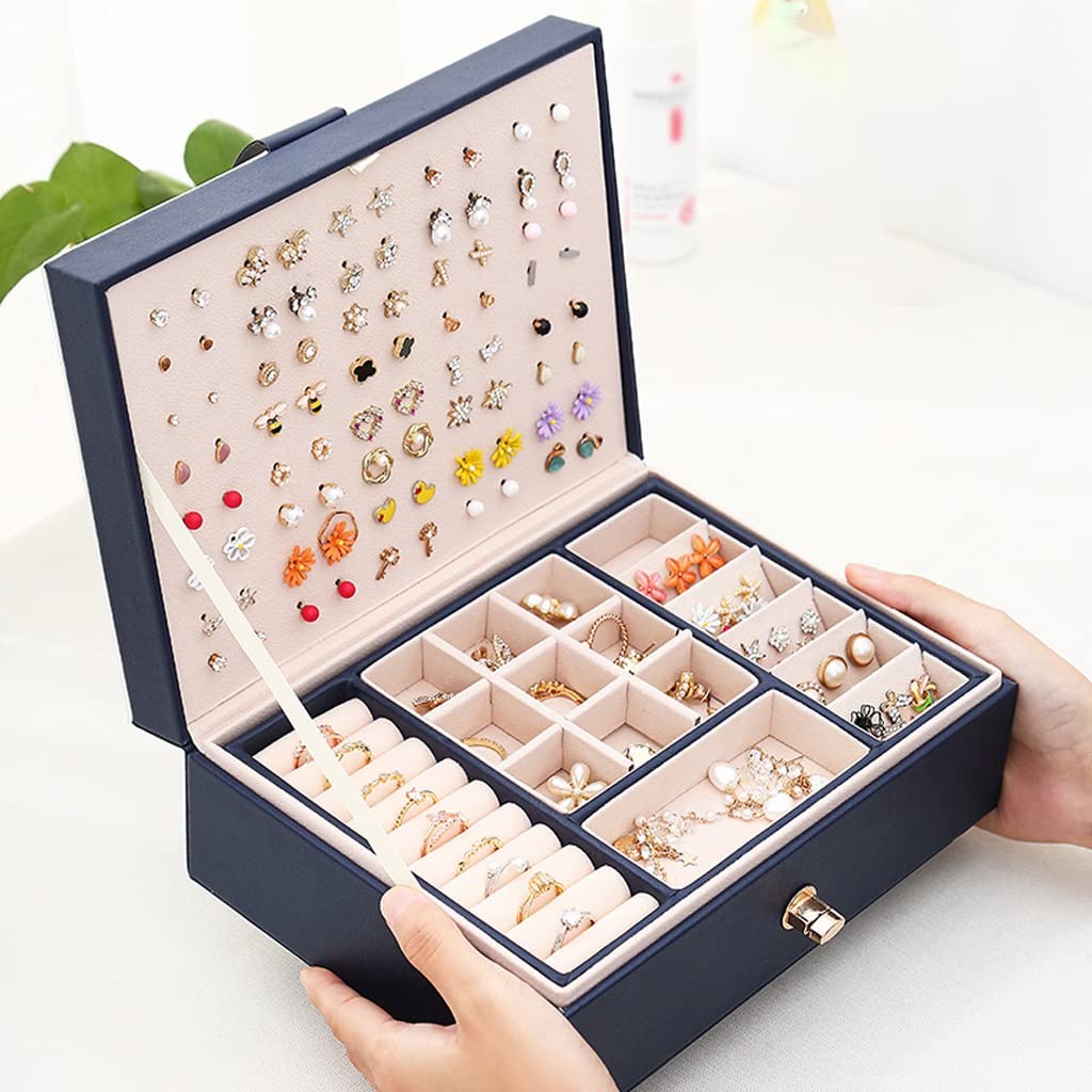 Schmuckschatulle, Schmuckschatulle, kleine Reise-Schmuck-Organizer-Box, PU-Leder, Schmuckaufbewahrung für Ringe, Schmuckschatullen, Geschenk für Frauen und Mädchen, Schmuck-Organizer interesting