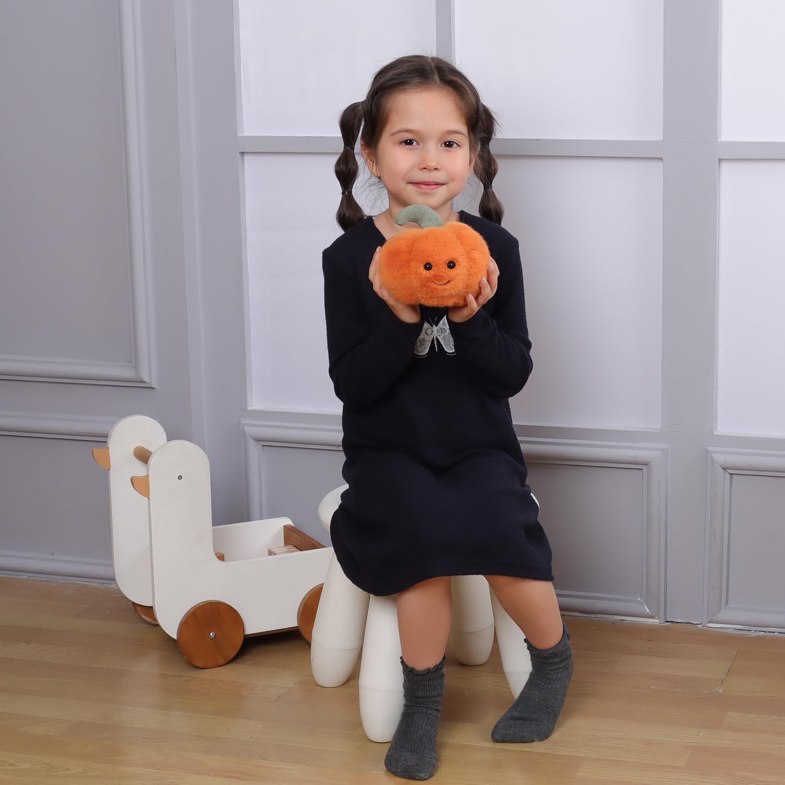 Apricot Lamb Fresh Pumpkin Plushies Stuffed Animals for Kids Soft Cute Plush Toys for Baby Girl and Boy Fluffy Fresh Pumpkin Orange - Image 3