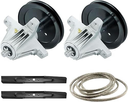 Kit de correa de hoja de husillo de cubierta para MTD Columbia Troy Bilt 42 pulgadas LT4200 M115-42 T1000 T1400 T1800 Bronco Pony, incluye 618-06991