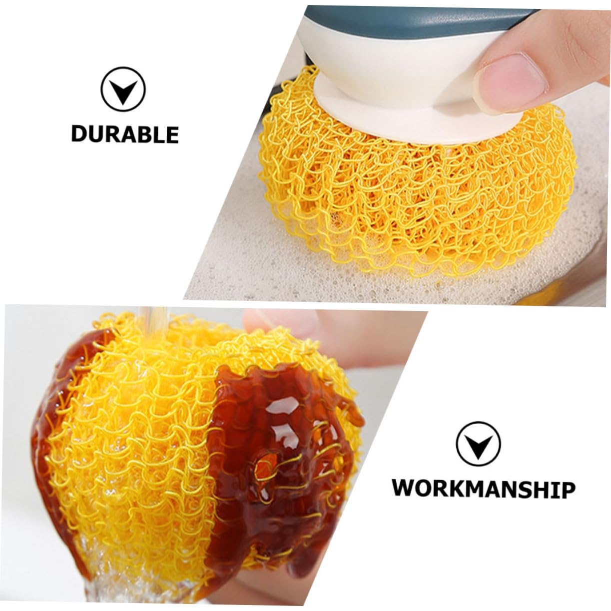 Boule de Nettoyage Ronde 2 Pièces en Fibre pour Vaisselle