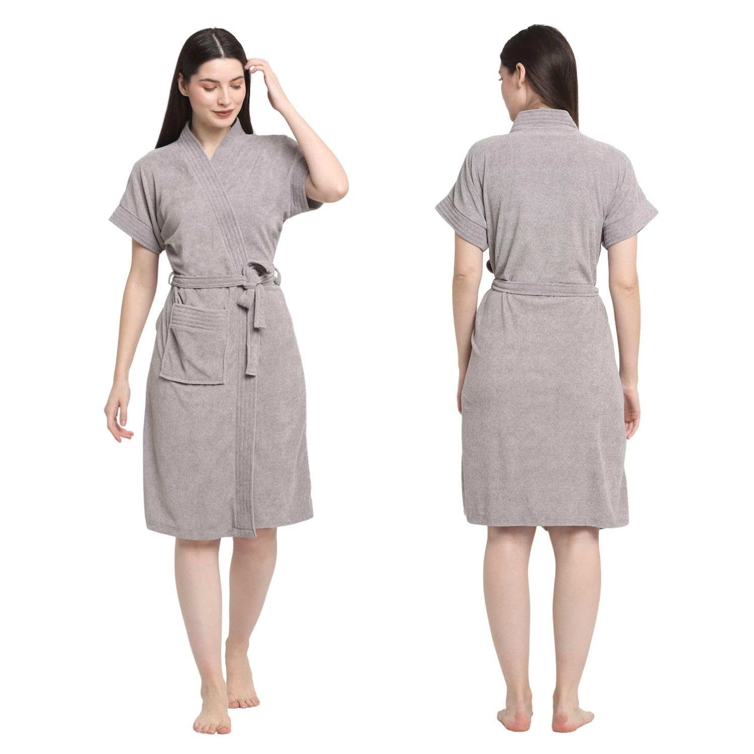 CREEVA Everyday Bathrobe for Women Micro Terry Robe | Soft and Easy to Absorb & Dry| Unisex Bathrobe