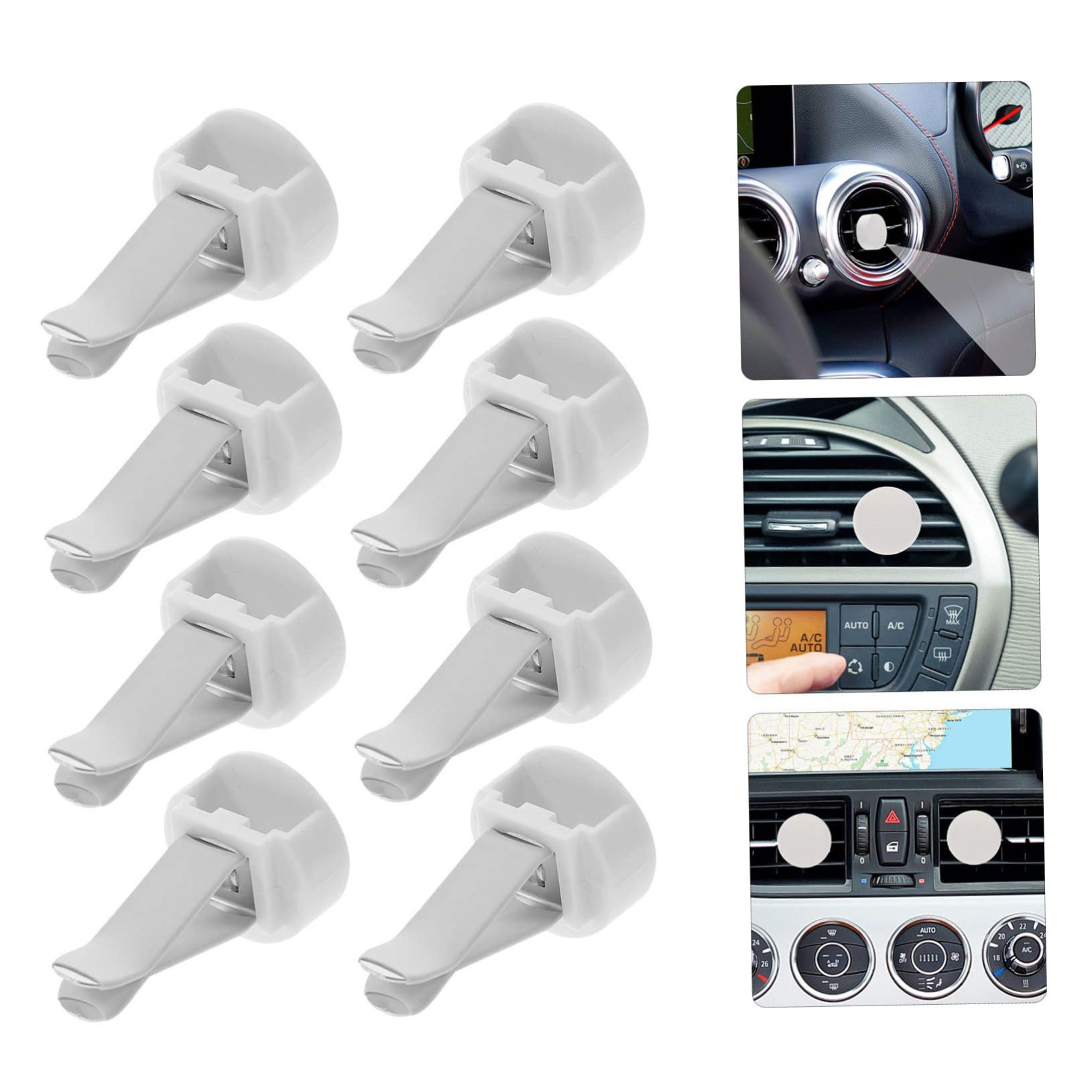 Clip per Bocchetta Auto 100 Pezzi in Metallo e Plastico Bianco | Kit per Bocchetta Aria, per Auto e Diy, Facile Installazione, Decorativo, Non Sbiadisce