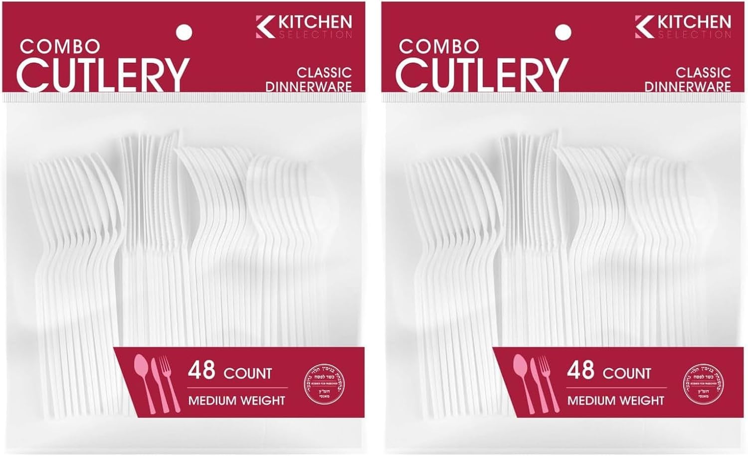 Blue Sky White Mix 48-Piece Disposable Cutlery Combo - Elegant & Sturdy Plastic Utensils for Parties, Catering, and Everyday Use image 5