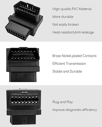 Miniatura 4 de Mini tamaño OBD2 OBDII Full 16 Pin macho a doble hembra adaptador para todos los dispositivos OBD2 estándar lector de código extensor de