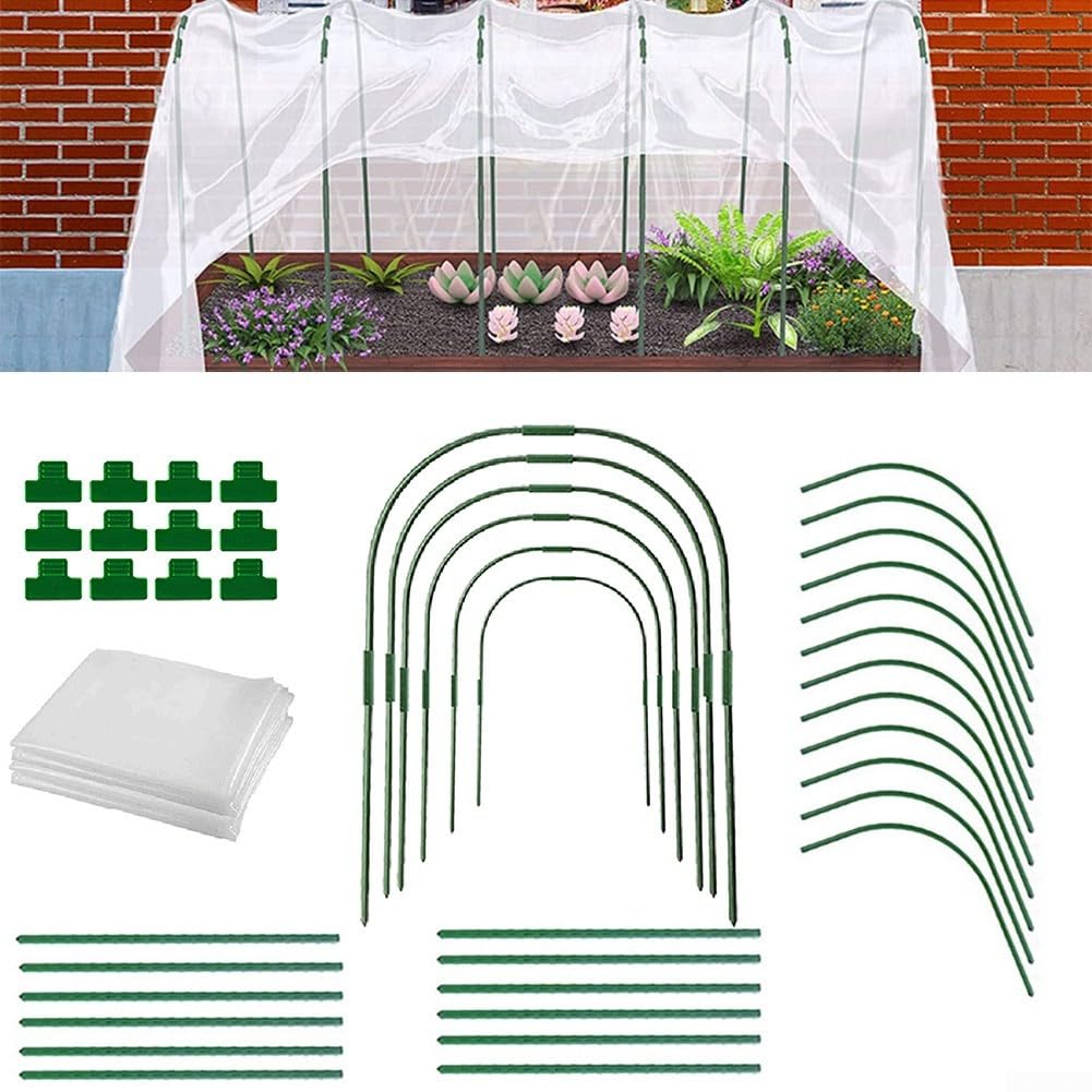 Kit Protezione Antigelo Per Piante 3x9 M – Include 6 Cerchi E 18 Clip, Tessuto Non Tessuto 29,8 G/m², Coperture Per Orto Invernale