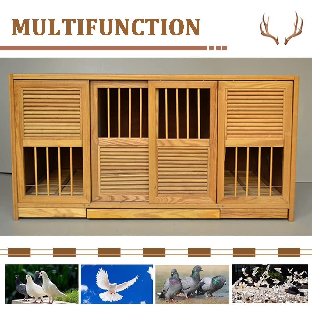 Jaula para Palomas con Protección contra La Luz, Caja De Cría para 1 Macho Y 2 Hembras, Jaula para Pájaros con Bandeja De Estiércol Independiente, Caja Nido para Palomas con Puertas Corredizas