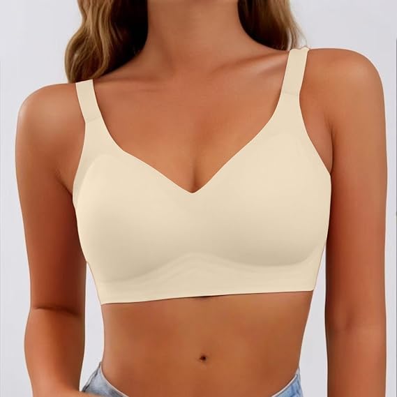 Jelly Bras for Women Wireless Push Up Supportive Full Coverage T Shirt Bra No Underwire Everyday Seamless Bralette