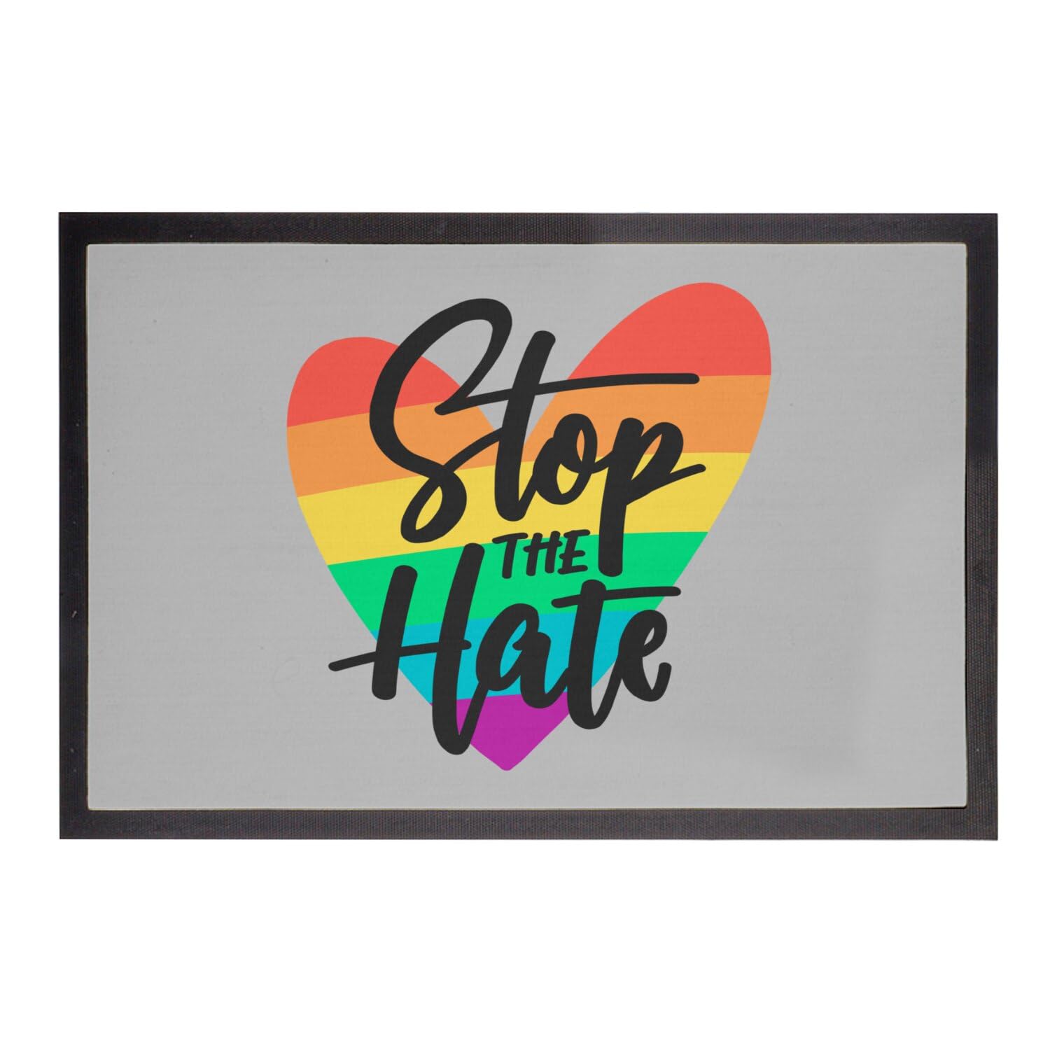 Paillasson gris LGBT arc-en-ciel 60x40 cm imprimé tapis d'entrée