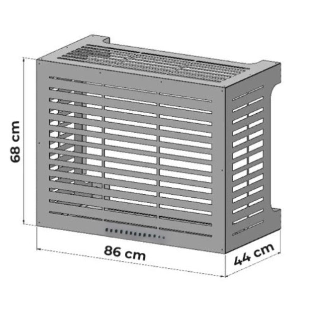 DIVINA HOME Copricondizionatore copertura per climatizzatore LINEAR M Bianco in alluminio L86 x P44 x H68 cm