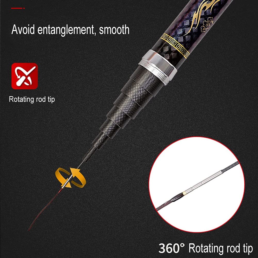 YADLCR Canne à Pêche Télescopique 1.8M 2.1M 2.4M 2.7M Canne à