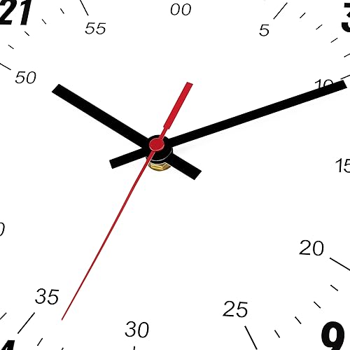Miniatura 5 de Foxtop Reloj de pared de 24 horas, reloj de pared analógico redondo de cuarzo de 12 pulgadas, funciona con pilas, reloj de hora militar para aula,