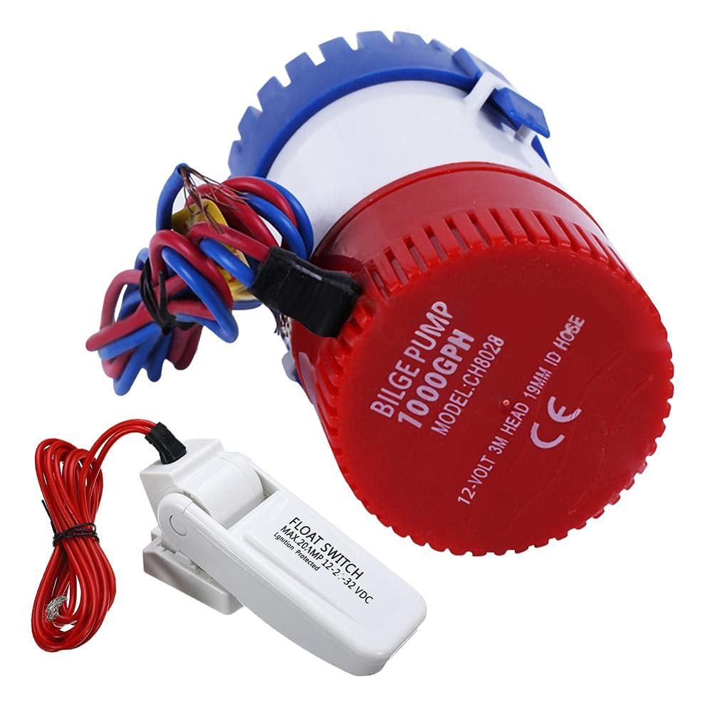 Pompe idrauliche elettriche 110. 0GPH 12 / 24V Pompa dell'acqua del pozzo di sentina sommergibile marino elettrica con interruttore for l'interruttore di controllo automatico della barca Pompe dell'ac