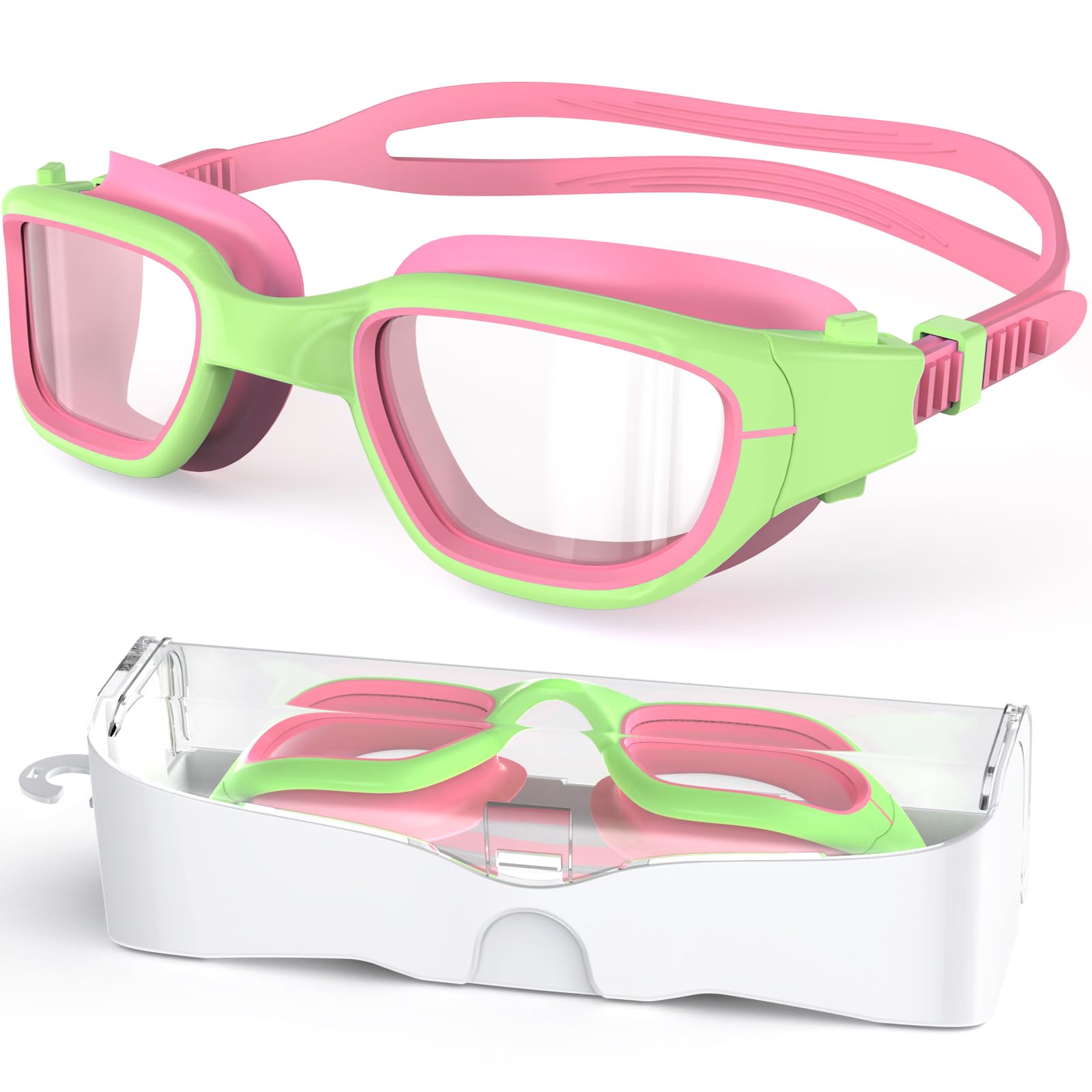 Zeligerstar Kids Swimming Goggles, Swimming Goggles for Kids 6-14, Anti Fog, UV Protection, No Leaking Wide Vision for Boys Girls