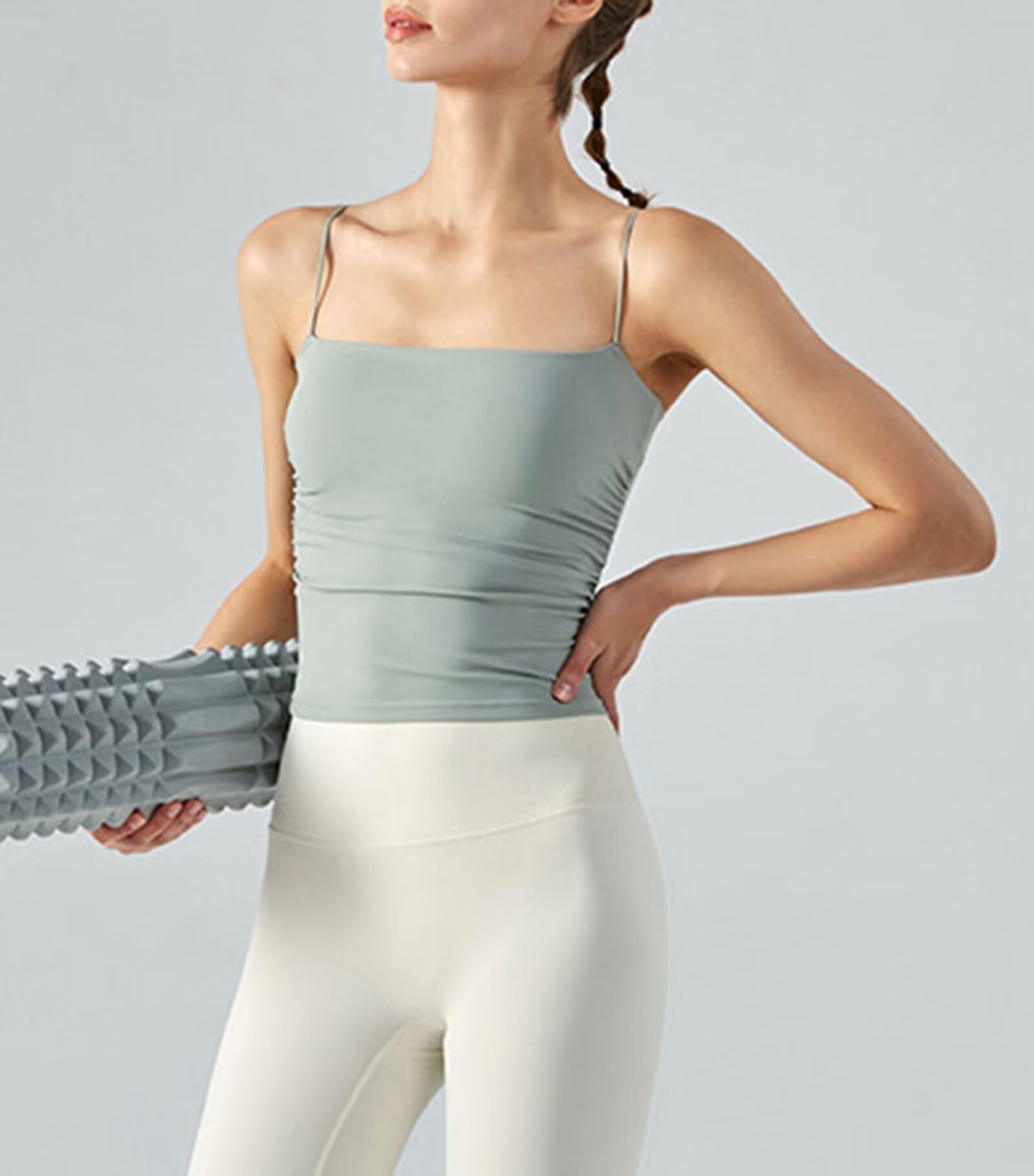 Rivccku Donna Canotta Sportiva Senza Maniche Canotta da Fitness Palestra con Reggiseno Incorporato