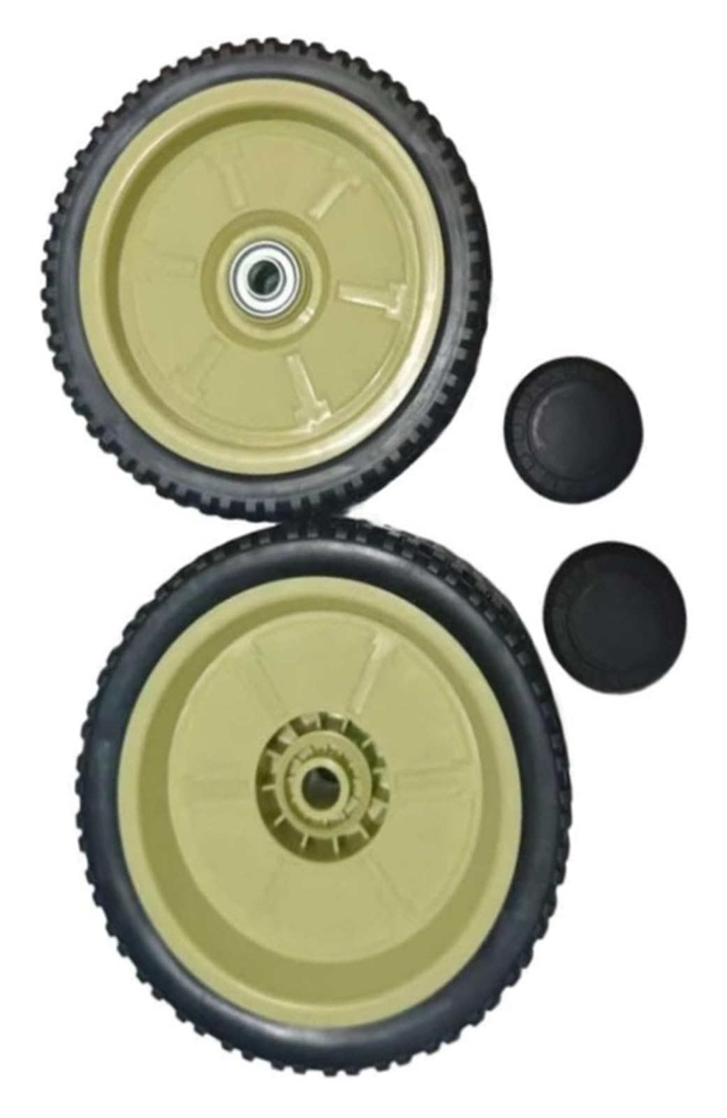 Juego de ruedas delanteras y traseras de 200 mm for modelos HR214, HRU214, HRU215, HRU216D y HRU196 con cubiertas de rueda, repuesto de rueda for cortacésped.