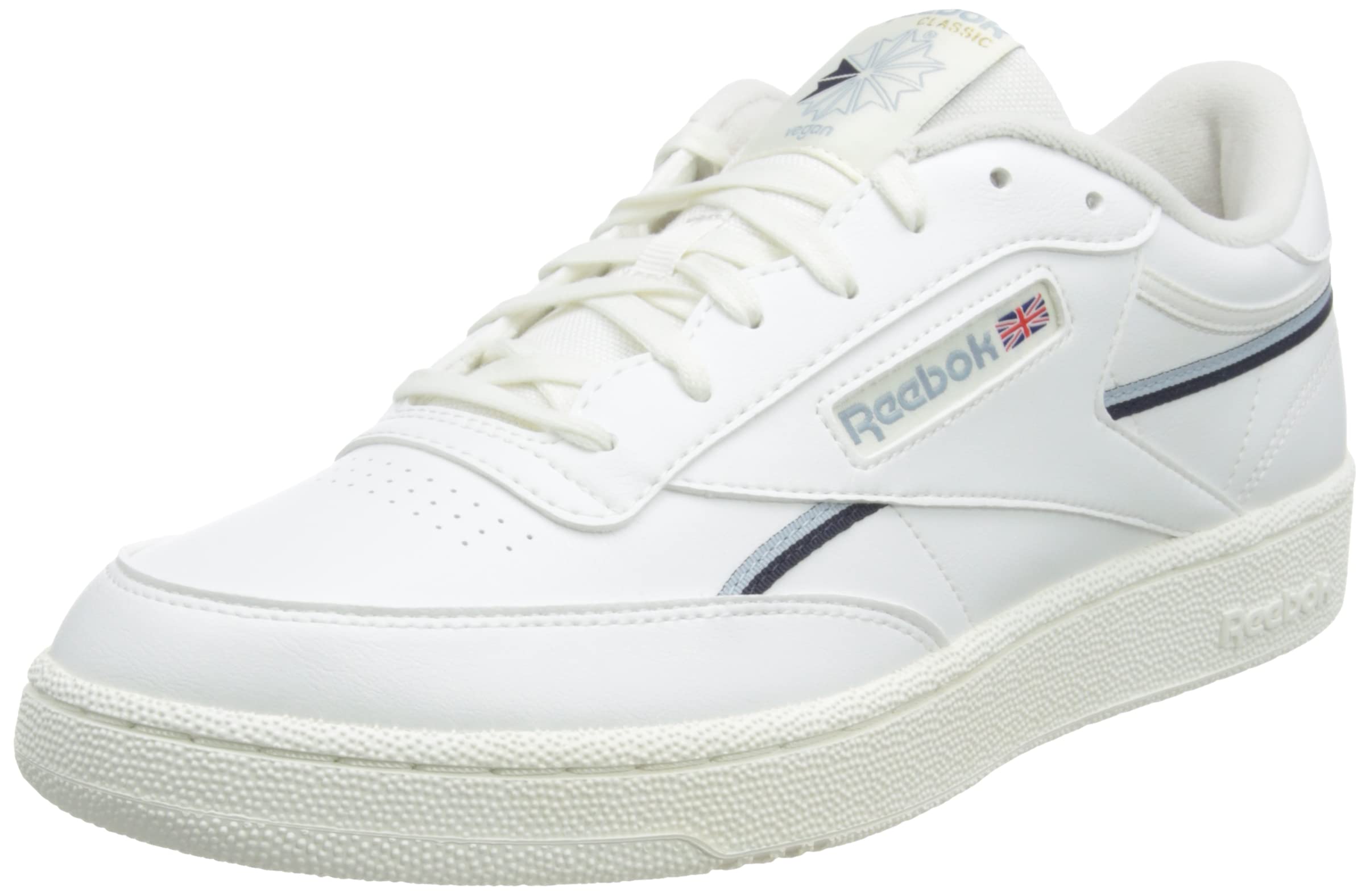 Reebok Men's Club C 85 Vegan Trainer, Chalk Gable Grey Vector Navy, 10.5 UK