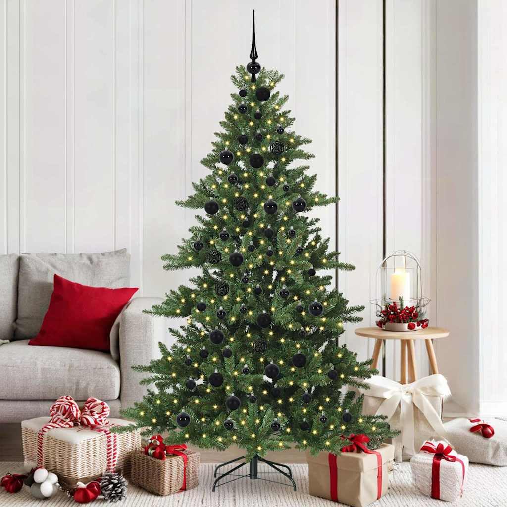 Sapin de Noël artificiel 180 cm à branches articulées et support métallique pliable