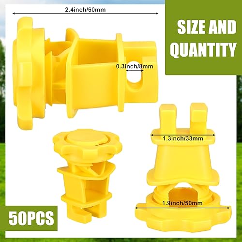 Miniatura 2 de Frienda 50 piezas de aislamiento de poste redondo apretado de tornillo eléctrico de sujeción de alambre aisladores aisladores de poste en T,