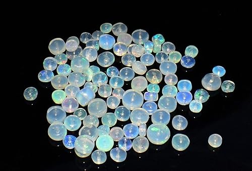 AARZU GEMS - 20 cuentas sueltas de ópalo etíope de fuego perforado de 0.18 a 0.18 pulgadas para hacer joyas