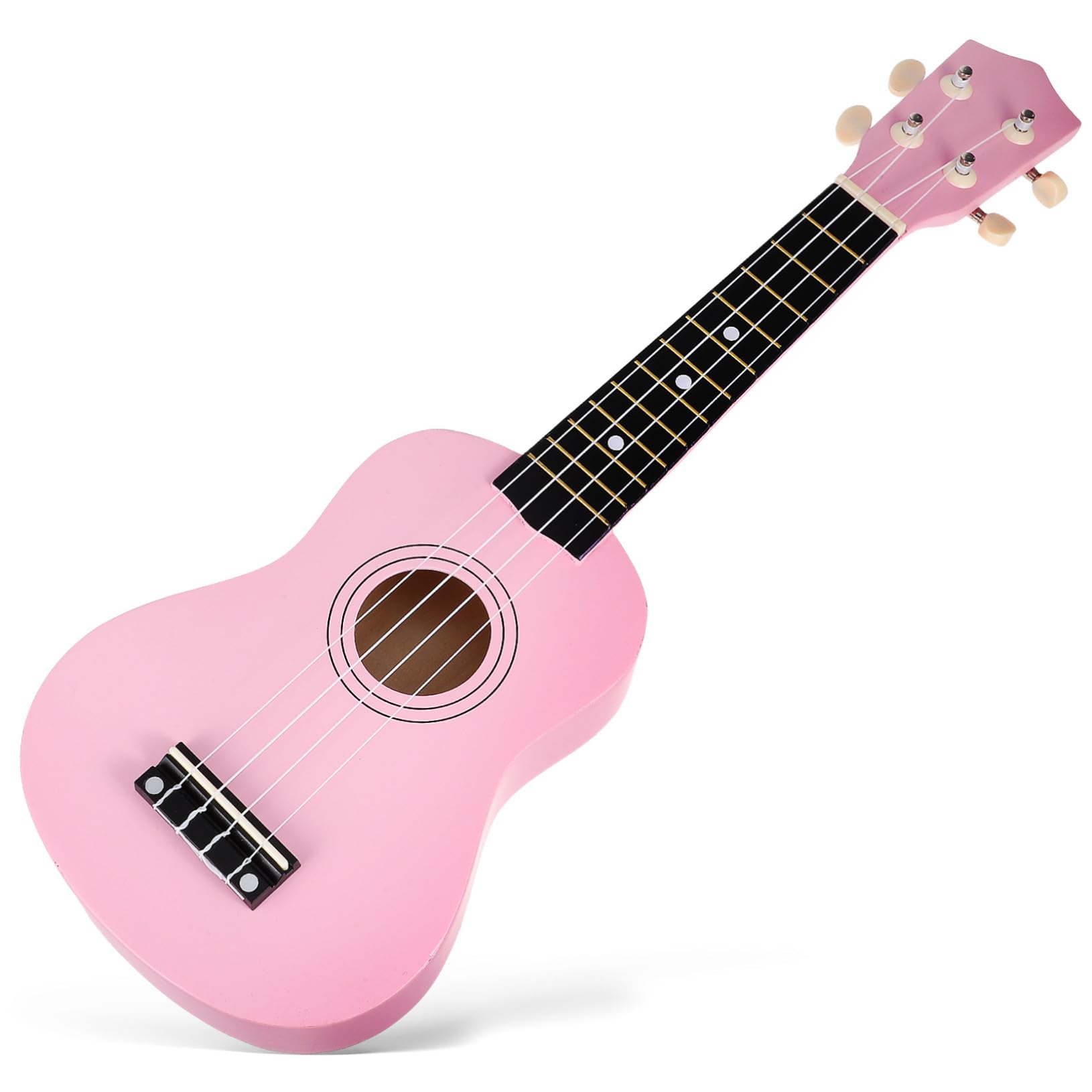 Ukelele Hawaiano Principiantes Rosa de 21 Pulgadas para Niño Niña