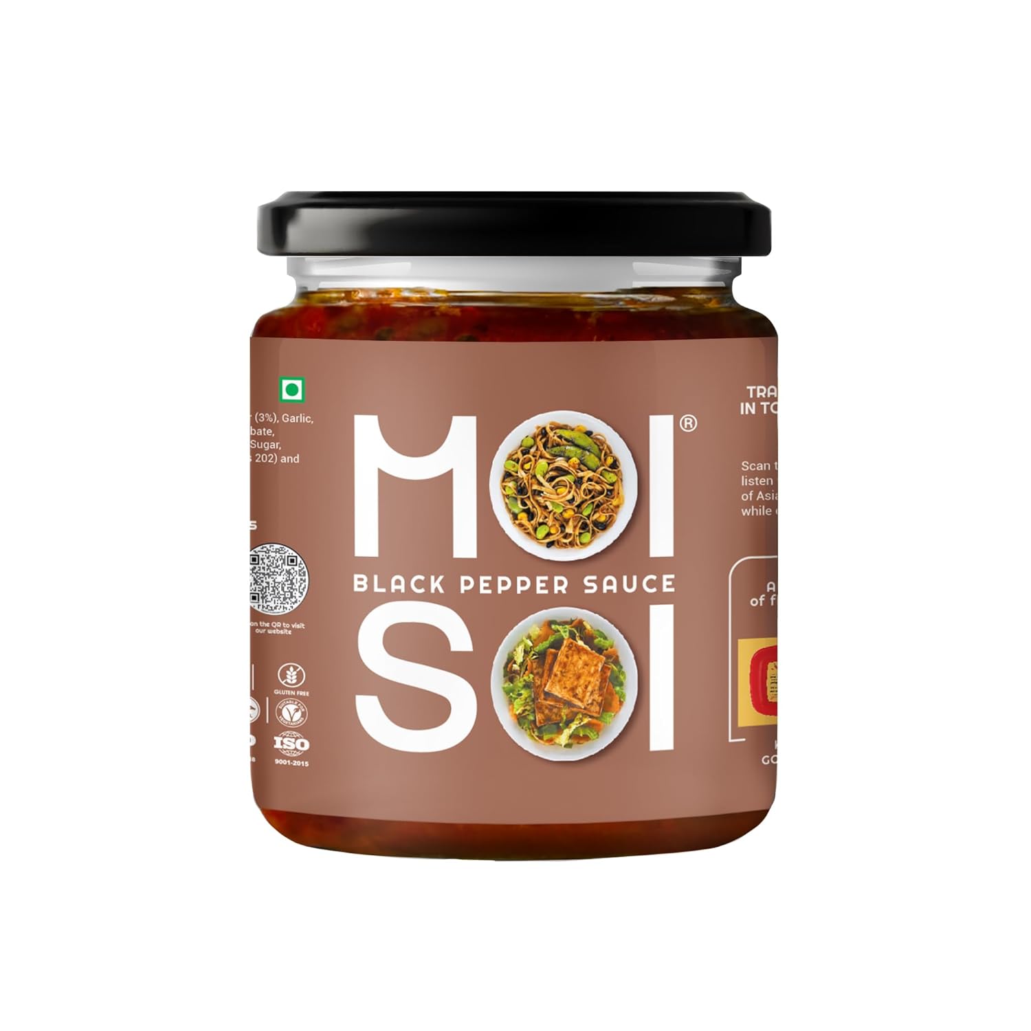 MOI SOI Black Pepper Sauce Chinese Sauce | Oriental Sauce | Asian Sauce | Just Toss with Rice, Noodle, Tofu, Paneer, Vegetables & Meat, 175 gm