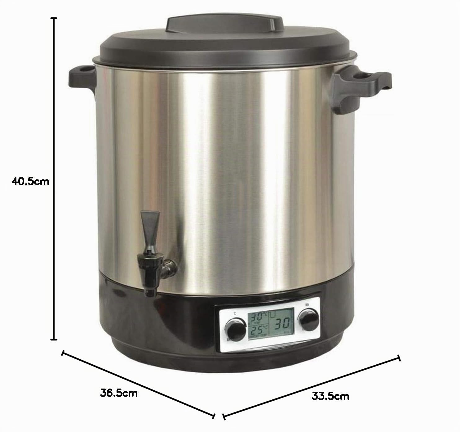 Kitchen chef esterilizador de tarros electrico deposito inox con pantalla lcd grifo y temporizador 31l 2000w kcpst31lcd.ix