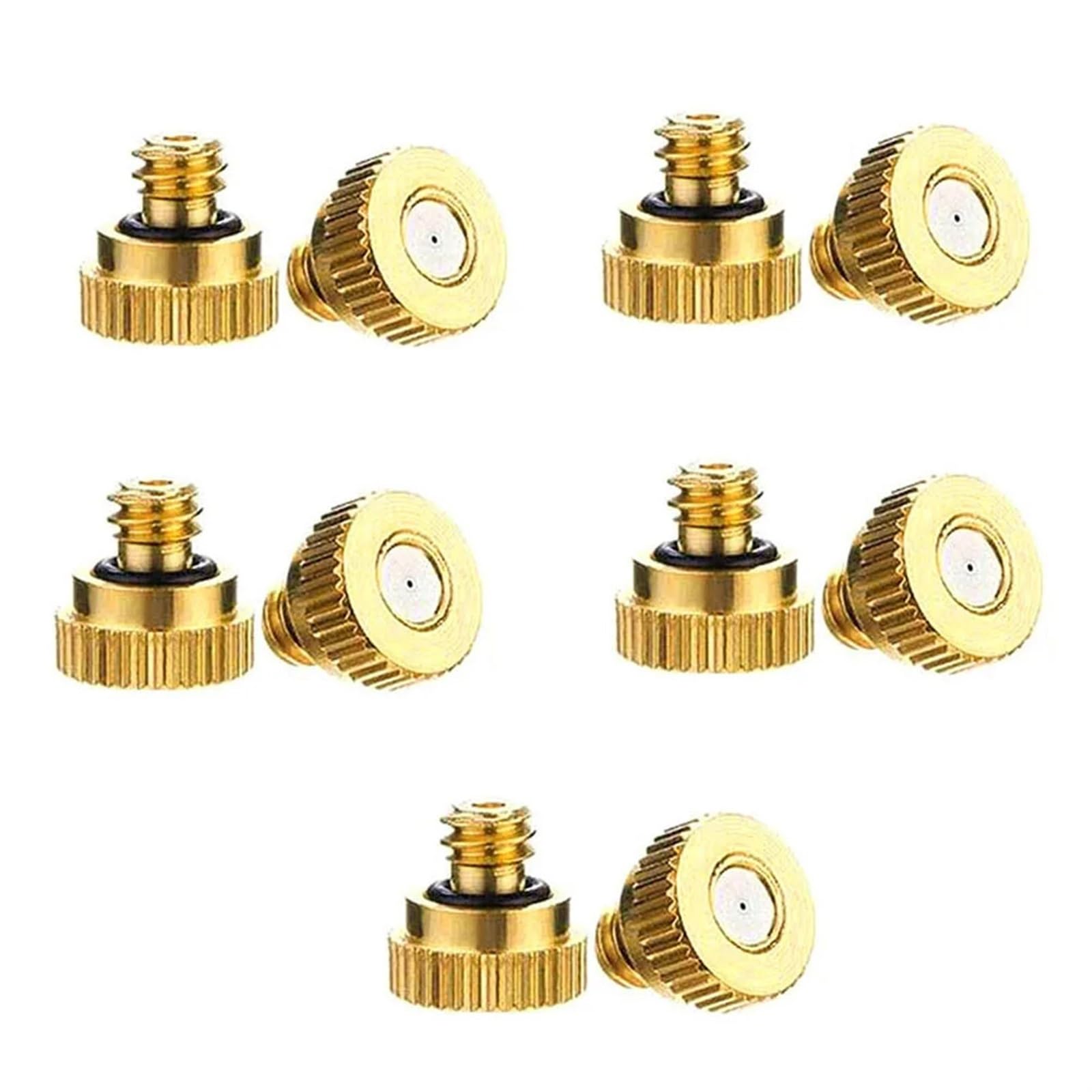 Brass Mister Nozzles 10Pcs Brass Misting Nozzles 0.3mm for Garden Sprinkler Outdoor Cooling System Water Spray Nozzle Sprinklers