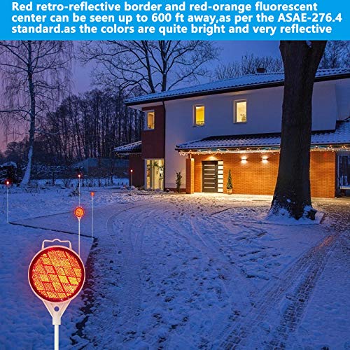 Image of DXSIGN Reflective Driveway Markers, Reflectors for Driveway Entrance, Snow Plow Markers, 51 Inch Fiberglass Pole Double Sided Reflector for Driveway (Pack of 8)